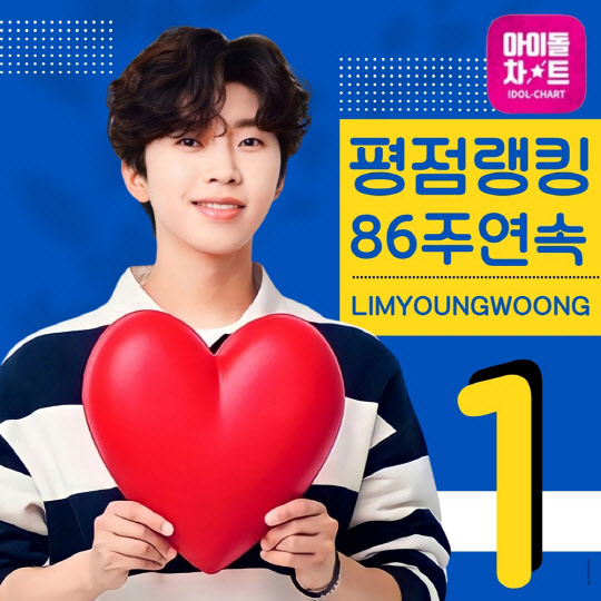 임영웅, 아이돌차트 평점랭킹 86주 연속 1위. <임영웅 팬클럽 영웅시대 제공>